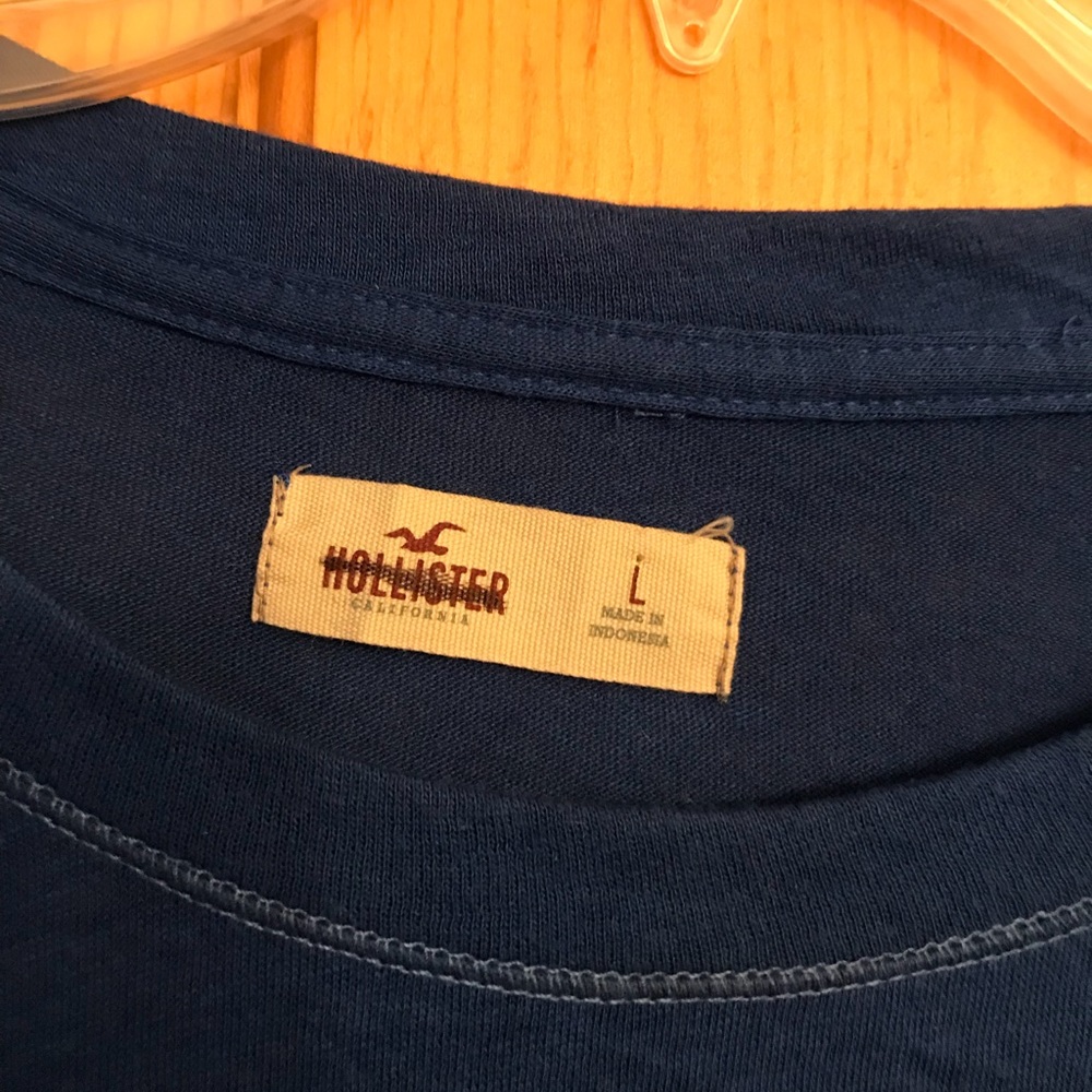 Navy blue Hollister long sleeve shirt.